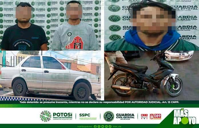 ¡Desmantelan Red de Robo de Autos en San Luis Potosí! Tres Detenidos y Cuatro Vehículos Recuperados